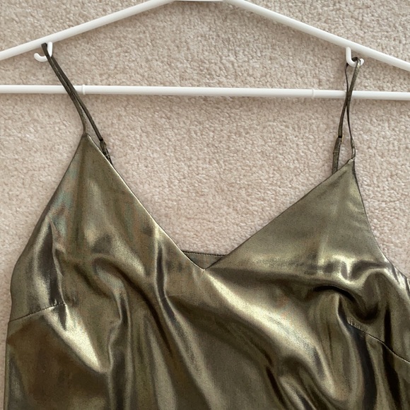 Wilfred Free Gold Metallic Vivienne Dress Xs - Picture 14 of 16